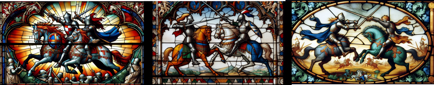 Glasmalerei der Meisterin Varine von Angbar aus Schwanenbruch